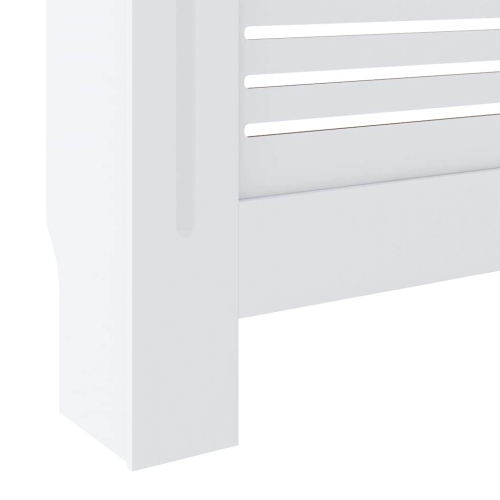 vidaXL Radiator Cover with Top Shelf, Hide Cluttered Pipes, MDF, 55.5-80.7''x7.5''x32.1'', White