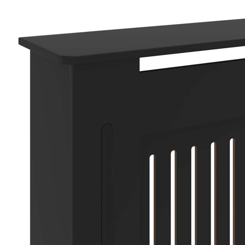 vidaXL Radiator Cover with Top Storage Shelf, Heater Cover, MDF, 55.5-80.7''x7.5''x32.1'', Black