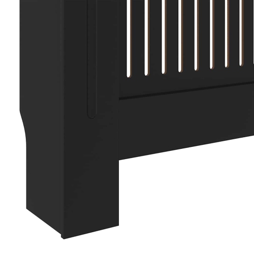 vidaXL Radiator Cover with Top Storage Shelf, Heater Cover, MDF, 55.5-80.7''x7.5''x32.1'', Black