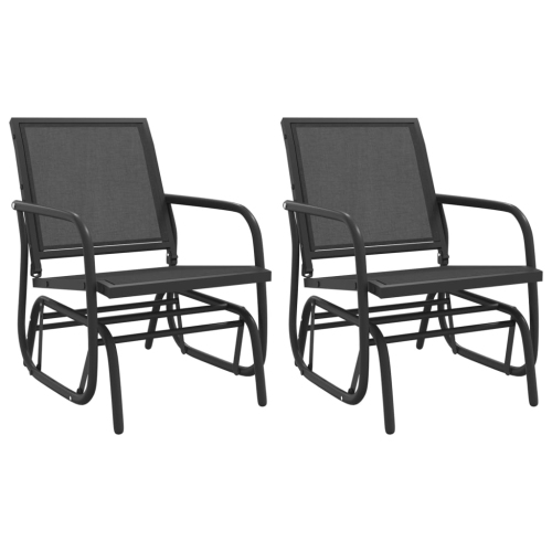 Fauteuil coulissant de jardin 2 pièces noir 61x76x87&nbsp;cm textilène et acier