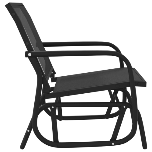 Fauteuil coulissant de jardin 2 pièces noir 61x76x87 cm textilène et acier