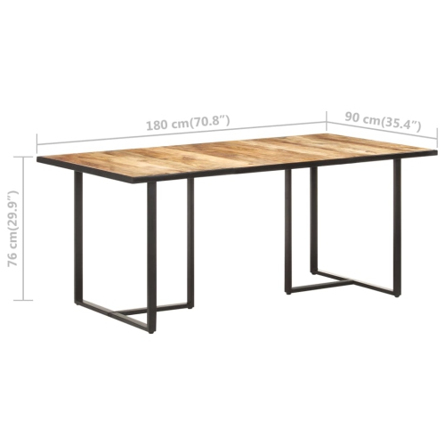 vidaXL Dining Table 70.9" Rough Mango Wood