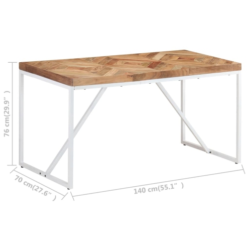 vidaXL Dining Table 55.1"x27.6"x29.9" Solid Acacia and Mango Wood