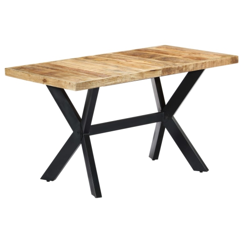 VIDAXL  Dining Table 55.1"x27.6"x29.5" Solid Rough Wood In Mango