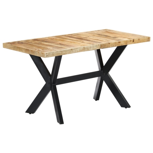 vidaXL Dining Table 55.1"x27.6"x29.5" Solid Rough Mango Wood