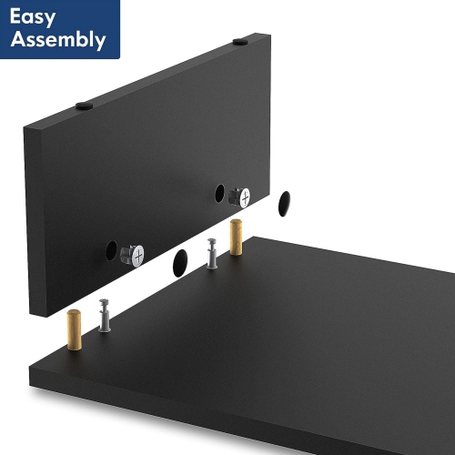 NIERBO Dual Monitor Stand - 3 Shelf Computer Monitor Riser, Wood Desktop Stand with Adjustable Length and Angle, Desk Accessories, Office Supplies