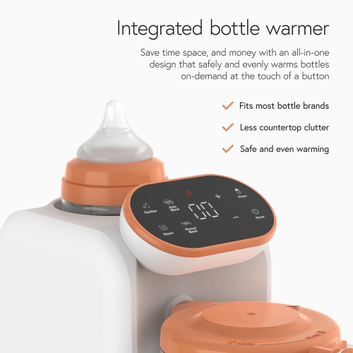 Quook 5-in-1 Baby Food Maker by Quark- Easy-to-Use Baby Food Processor - Baby Bottle Warmer, Steamer, Blender and Food Processor - Self Cleaning,