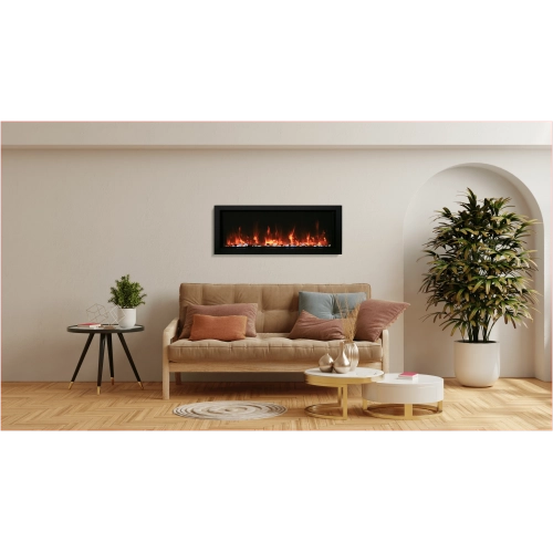 Amantii BI-50-SLIM-OD-OOB-1 50" Electric Fireplace –Refurbished(Excellent)- Built-in only with black steel surround by AMANTII - Refurbished condition - Image 3