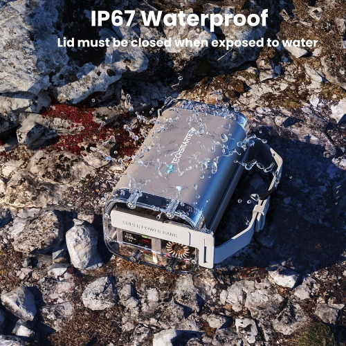 TECHSMARTER 40000mah Rugged & IP67 Waterproof 100W USB-C PD Laptop Power Bank with Samsung Super Fast Charging & Flashlight, Portable Charger Station