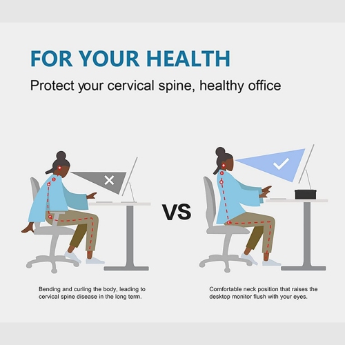 NIERBO Dual Monitor Stand - 3 Shelf Computer Monitor Riser, Wood Desktop Stand with Adjustable Length and Angle, Desk Accessories, Office Supplies