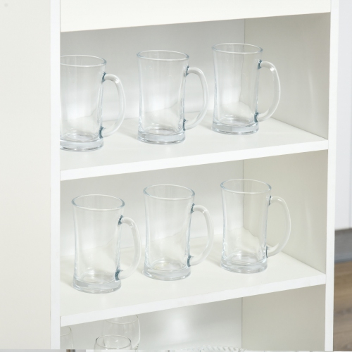 Table de bar HOMCOM, table de pub à dessus haut avec 4 tablettes de rangement, table moderne à hauteur de bar pour le bar à domicile, cuisine, gris