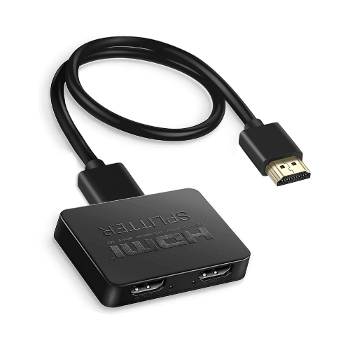 NIERBO HDMI Splitter 1 in 2 Out, 4K HDMI Splitter with 4FT HDMI Cable for Dual Monitors Duplicate/Mirror Only, 1x2 HDMI Splitter 1 to 2 Amplifier for