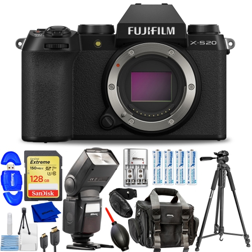 FUJIFILM  X-S20 Mirrorless Camera (Body, Black) 16781852 - 12PC Accessory Bundle