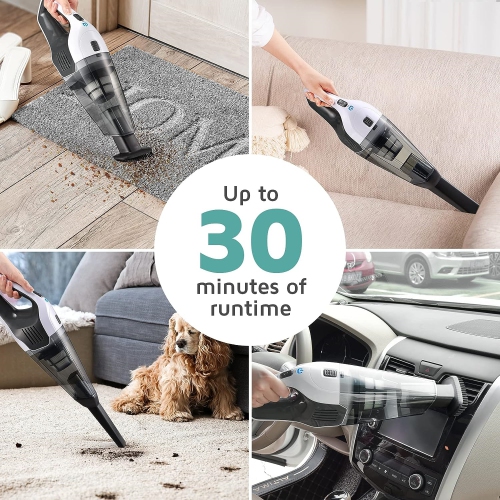 NIERBO Handheld Vacuum Cleaner, 8000Pa Strong Suction Portable Hand Vacum Cordless with 25-30Mins Long Runtime Rechargeable Battery Lightweight for