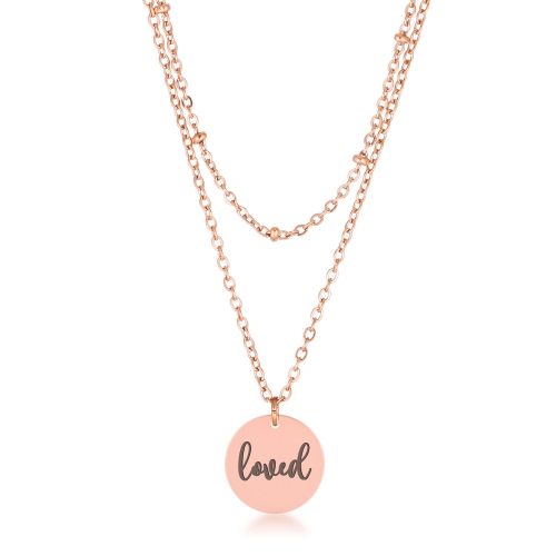 JGI  Delicate Rose Plated Loved Necklace In Gold
