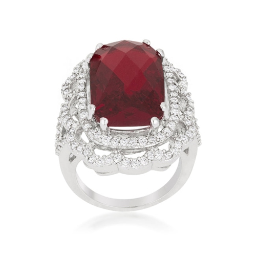 JGI  Cocktail Crest Ring In Red
