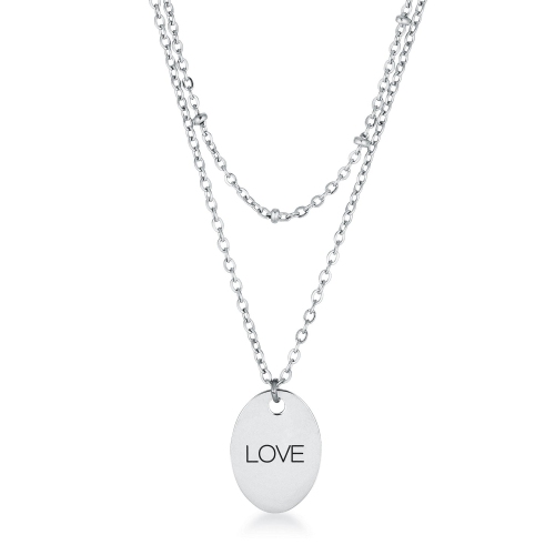 JGI  Stainless Steel Double Chain Love Necklace In Multicolor