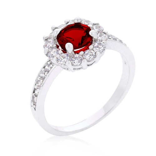 JGI  Garnet Halo Engagement Ring In Multicolor