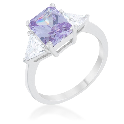 JGI  Classic Lavender Gold Rhodium Engagement Ring In White