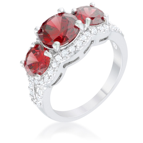 JGI  Garnet Classic Trio Ring In Multicolor