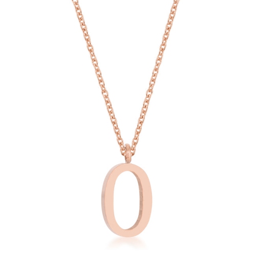 JGI  Elaina Rose Stainless Steel O Initial Necklace In Gold