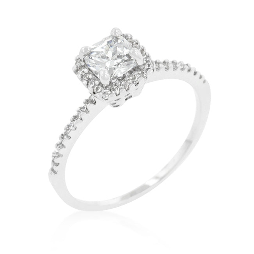 JGI  Princess Cut Halo Engagement Ring In Multicolor