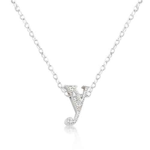 JGI  Micro-Pave Initial Y Pendant In Multicolor
