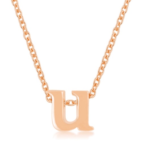 JGI  Rosegold Finish Initial U Pendant In Multicolor