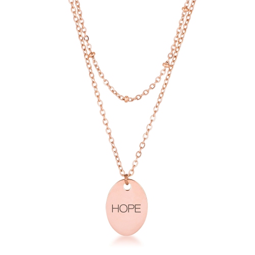 JGI  Rose Plated Double Chain Hope Necklace In Gold