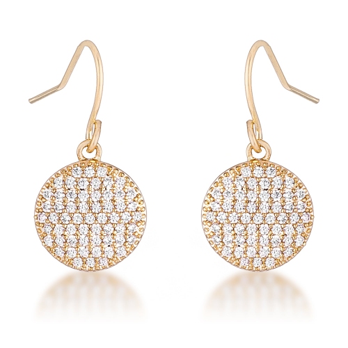 .6 Ct Elegant CZ Plated Disk Earrings