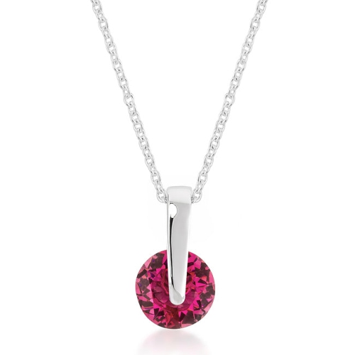 JGI  Classic Solitaire Cubic Zirconia Pendant In Red