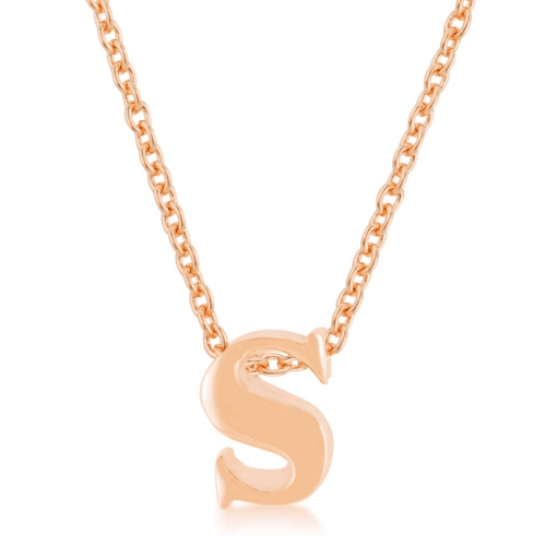JGI  Rose Finish Initial S Pendant In Gold