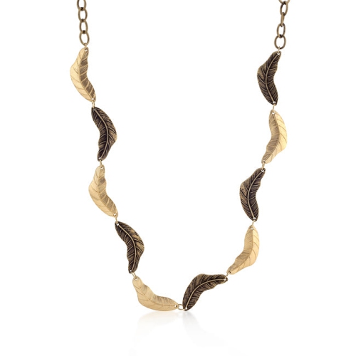 JGI  Vintage Leaf Two-Tone Finish Necklace