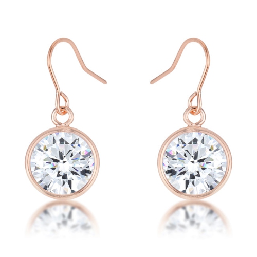 JGI  5.5 Ct Rose Cz Drop Earrings In Gold