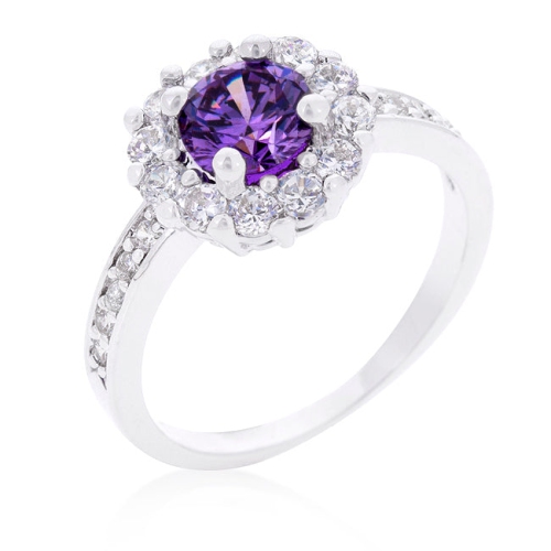 JGI  Halo Engagement Ring In Purple