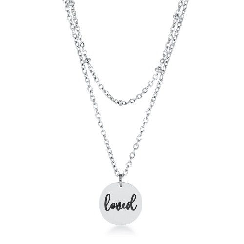 JGI  Delicate Stainless Steel Loved Necklace In Multicolor