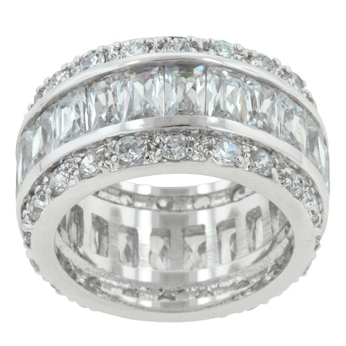JGI  Triple Row Zircon Eternity Ring In White