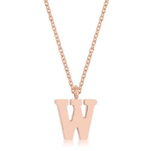 JGI  Elaina Rose Stainless Steel W Initial Necklace In Gold