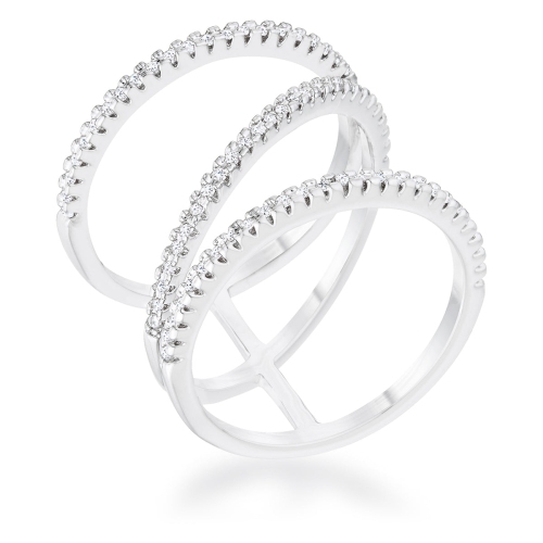 JGI  Shauna 0.4Ct Cz Rhodium Wide Contemporary Ring In Multicolor