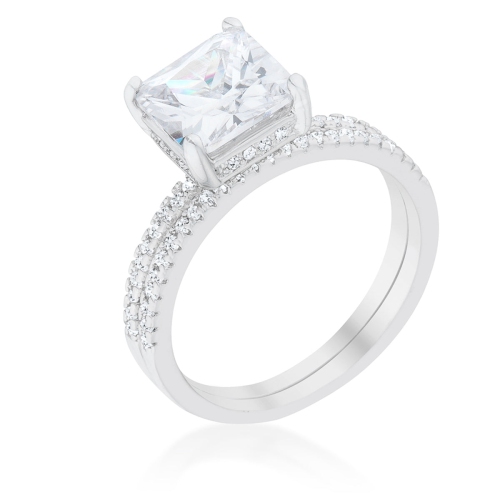 JGI  Princess Solitaire Wedding Set Ring In Multicolor