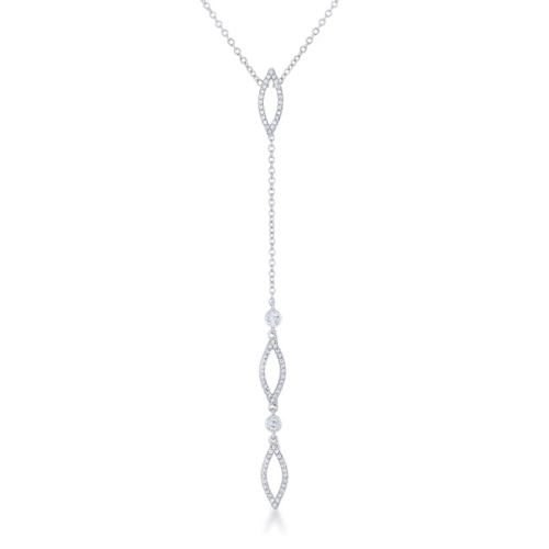 JGI  Carmela 0.6Ct Cz Rhodium Classic Drop Lariat Necklace In Multicolor