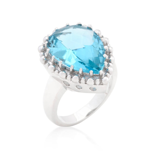 JGI  Solitaire Topaz Cocktail Ring In Blue