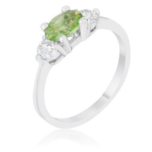 JGI  Miranna 1.2Ct Peridot Cz Rhodium Classic Oval Ring In Multicolor