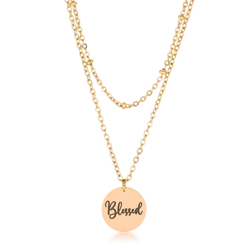 JGI  Delicate 18K Plated Blessed Necklace In Gold