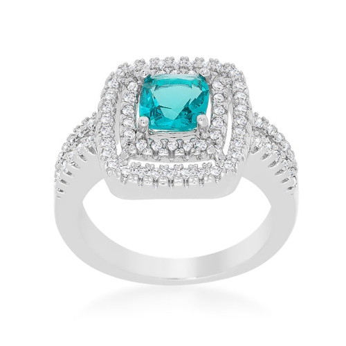 JGI  Micro-Pave Aqua Vintage Ring In Multicolor