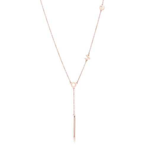 JGI  Stainless Steel Rose Goldtone Love Necklace In Multicolor