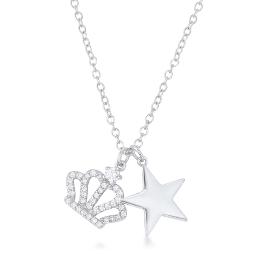 JGI  Vanessa Crown & Star Charm 0.4 Ct Pendant In Multicolor