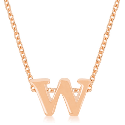 JGI  Rose Finish Initial W Pendant In Gold
