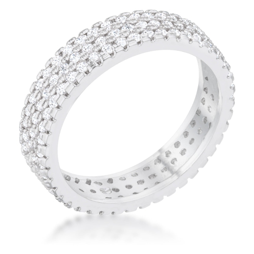 JGI  Chare 1.3Ct Cz Rhodium Classic Band Ring In Multicolor