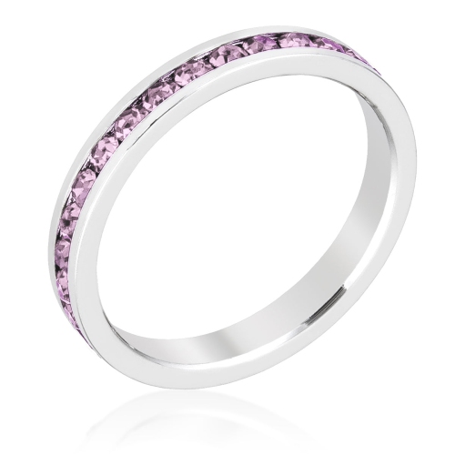 JGI  Stylish Stackables With Lavender Crystal Ring In Multicolor